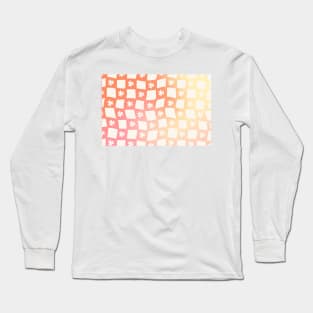 Back to School Floral Checkerboard Gradient Pattern Long Sleeve T-Shirt